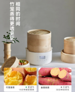 竹笼电蒸锅 竹木蒸笼蒸锅 早餐机多功能锅 速热家用包子可定时
